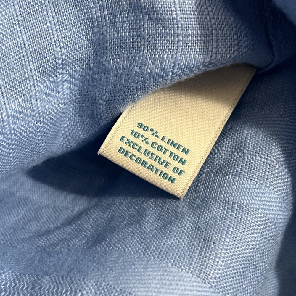 Roundtree & Yorke Caribbean Shirt Men's XL Blue Linen Blend Long Sleeve Casual - Picture 9 of 9